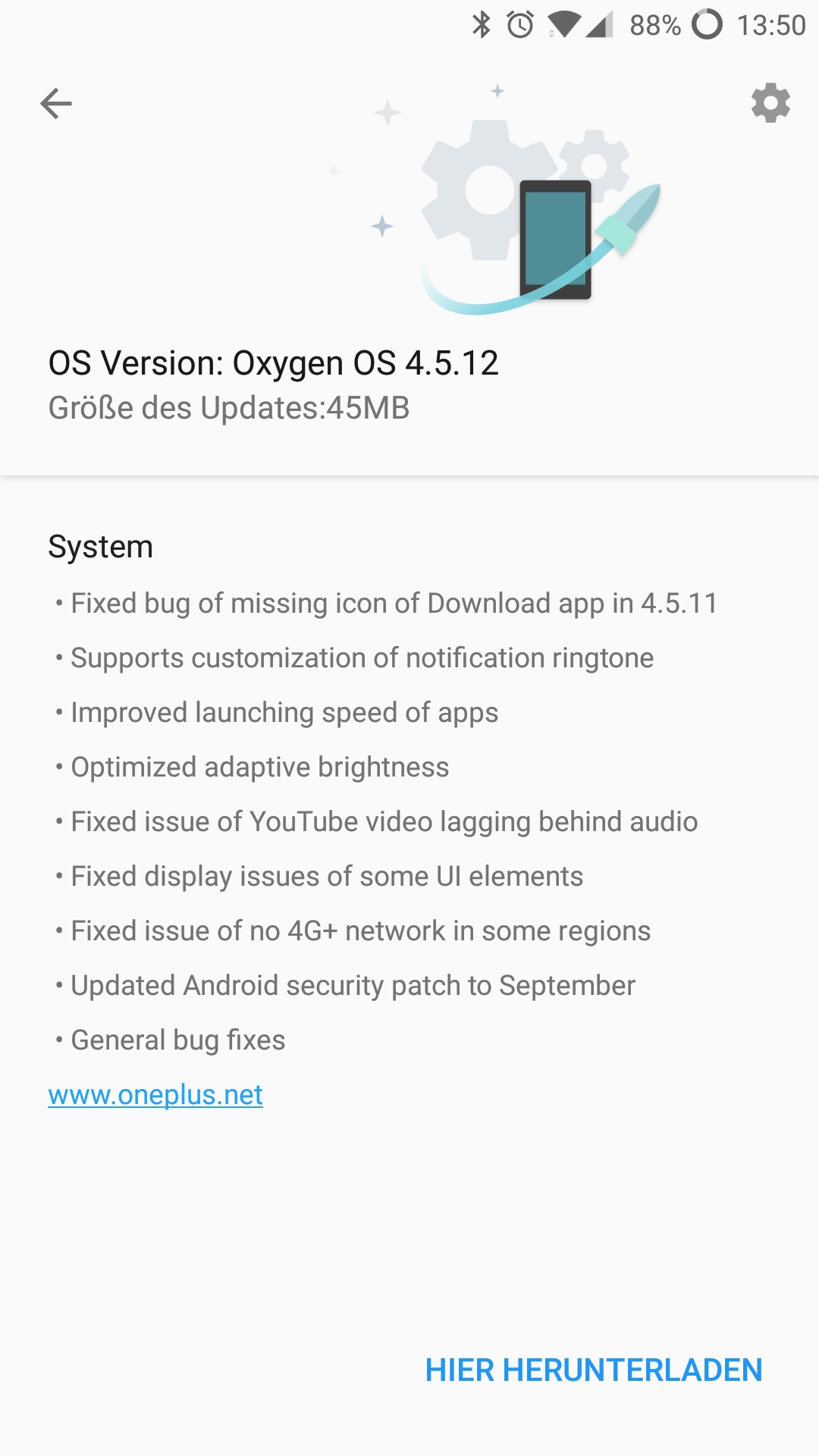 Oneplus 5 Update 4.5.12