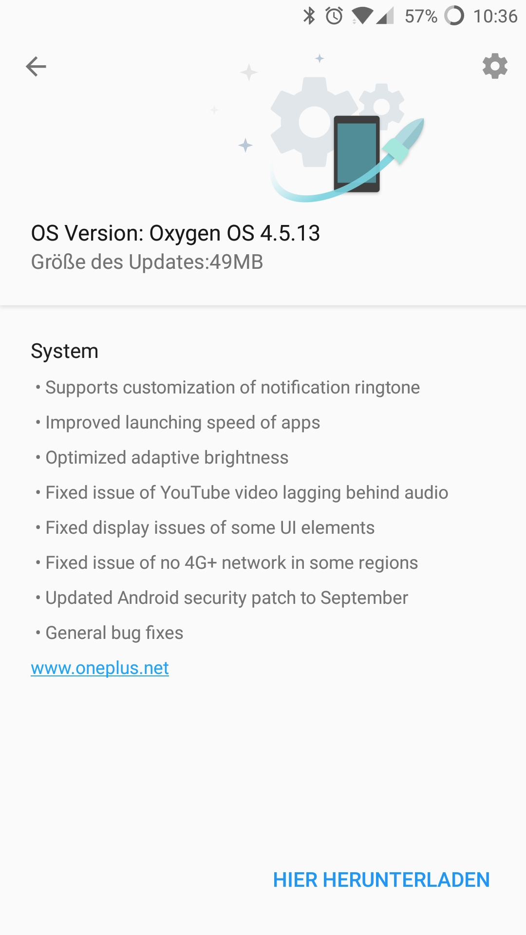 Oneplus 5 Update 4.5.13