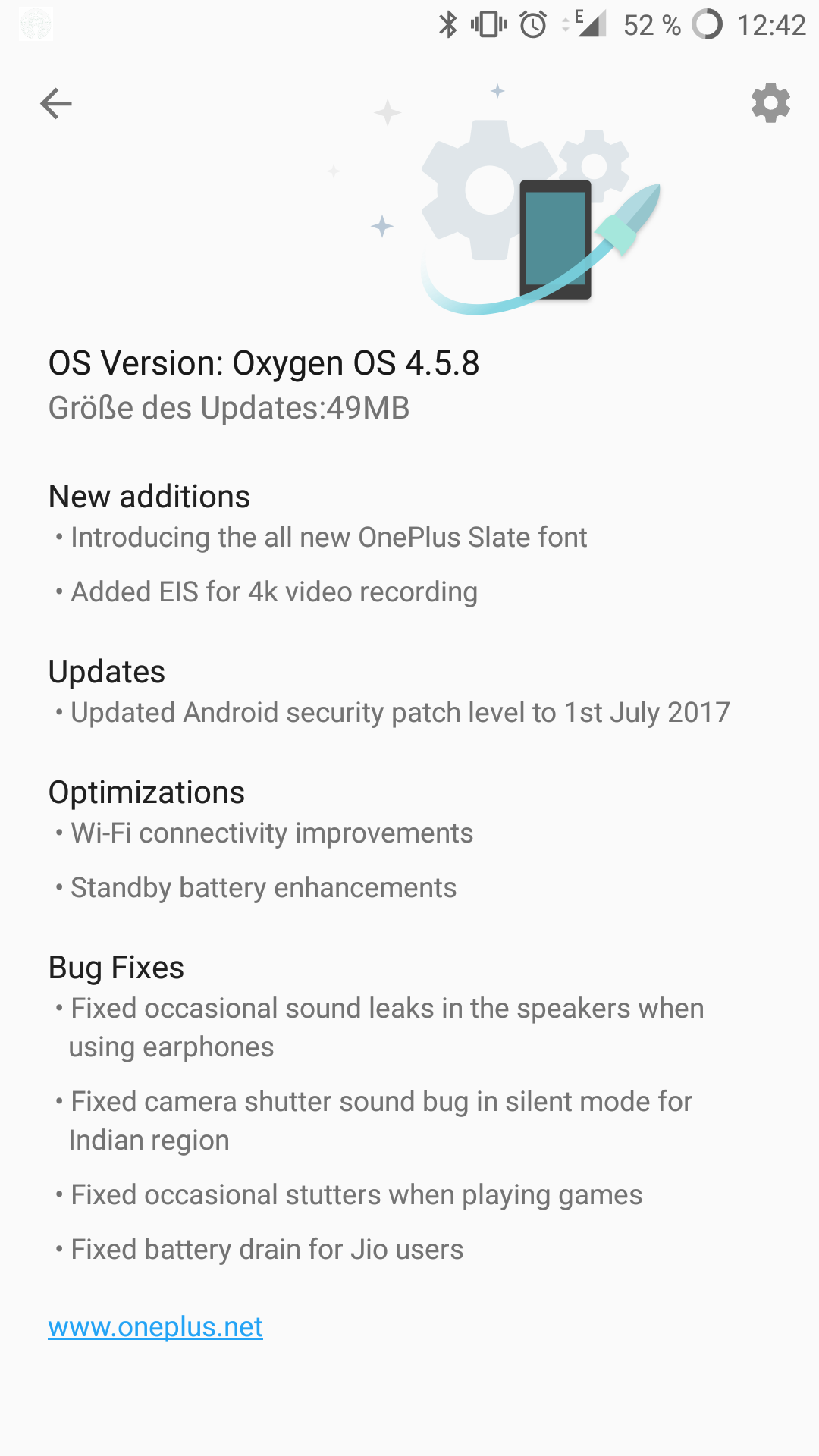 Oneplus 5 - OxygenOS Update 4.5.8